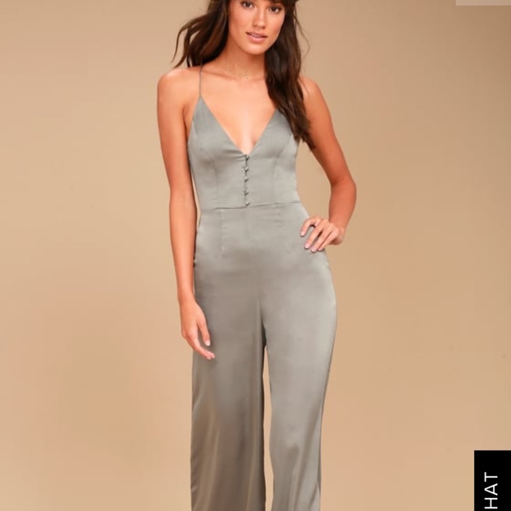 Lulus green/grey jumpsuit